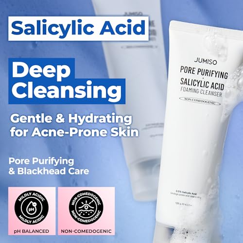 JUMISO 0.5% Salicylic Acid BHA Foaming Cleanser for Oily Skin 4.23 fl oz