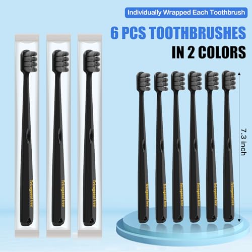 Tetragonal Tree Extra Soft Toothbrushes - 6 Pack for Sensitive Teeth
