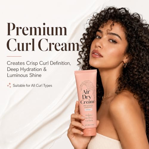 Lumigrace Air Dry Cream with Castor & Coconut Oil - 3.53 Oz | Lightweight, Anti-Frizz Styling for Wavy & Curly Hair