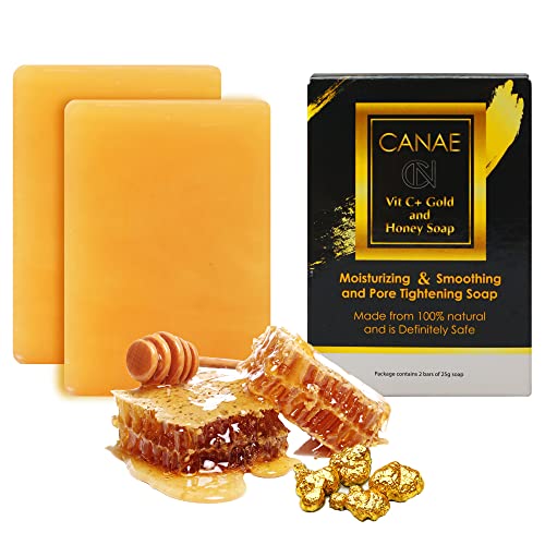 Face Moisturizer Soap Bar with Vitamin C & Gold Honey - Anti-Aging & Pore Tightening, 3.5 oz