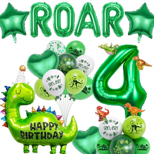 Dinosaur Birthday Balloon Set - 29 Pieces for 4th Birthday Party