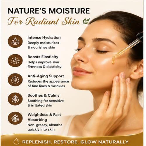Squalane Oil 1 Oz - 100% Organic Plant-Based Facial Oil for Skin & Hair
