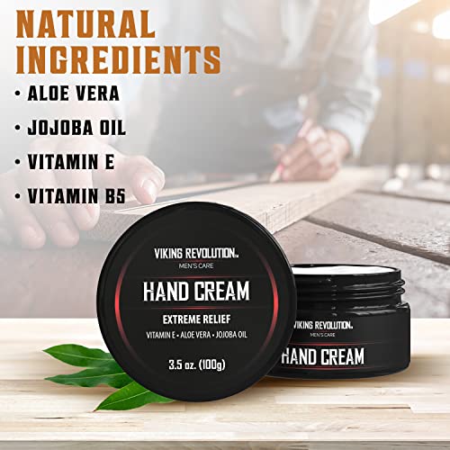 Viking Revolution Men's Hand Cream 3.5oz (Pack of 2) - Aloe Vera & Vitamin E