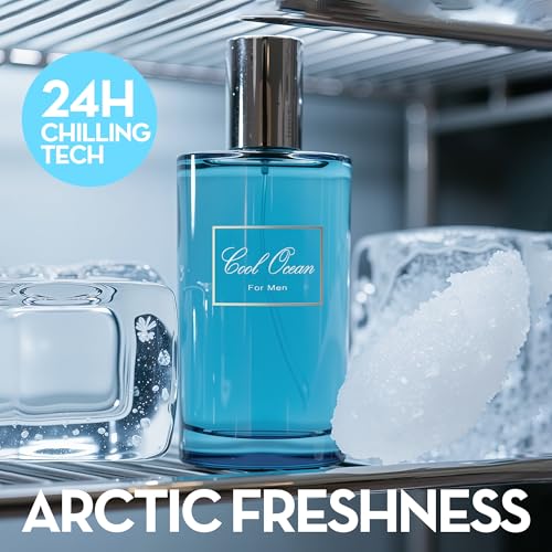 A CENTER Cool Ocean Cologne for Men - Eau de Parfum Natural Spray 3.4 Fl Oz