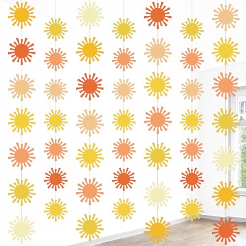 Duraaamo 8-Pack Boho Sun Banner Garland for Baby Showers & Parties