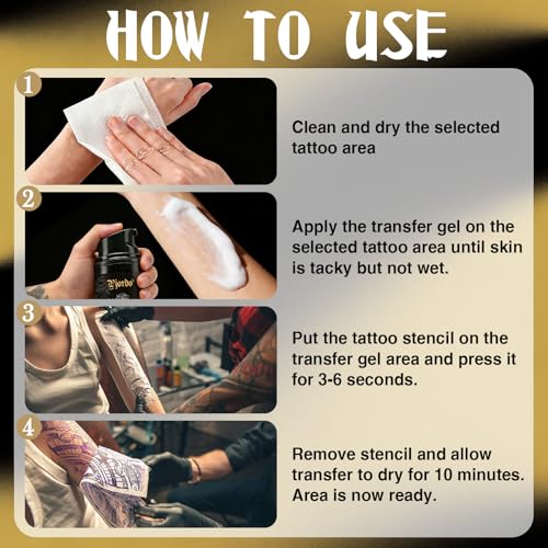 Pjordo Tattoo Stencil Transfer Gel Solution for Precise Skin Art Transfer