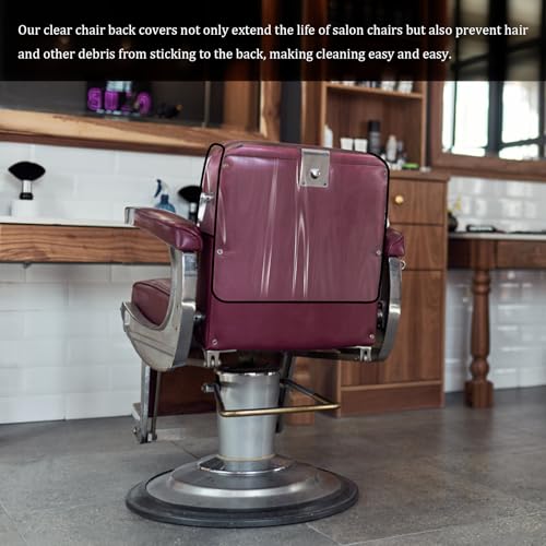 Philbinden 3-Pack Clear Square Salon Chair Back Covers, Waterproof & Reinforced – Fits Most Standard Chairs