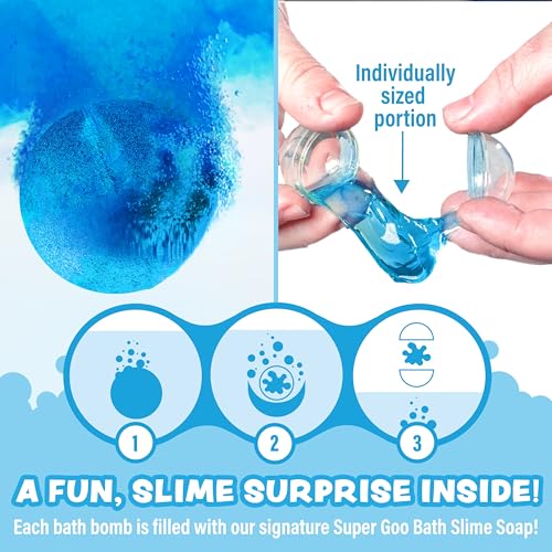Tub Works Super Goo Bath Slime Surprise Bombs - 6 Pack Kids Bath Set