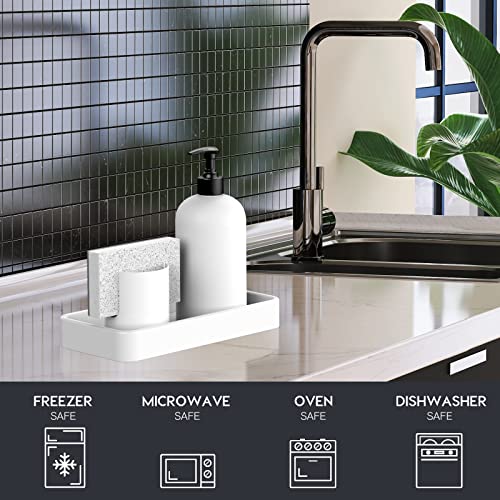 Gurygo 8" White Ceramic Vanity Tray - Versatile Bathroom & Kitchen Organizer