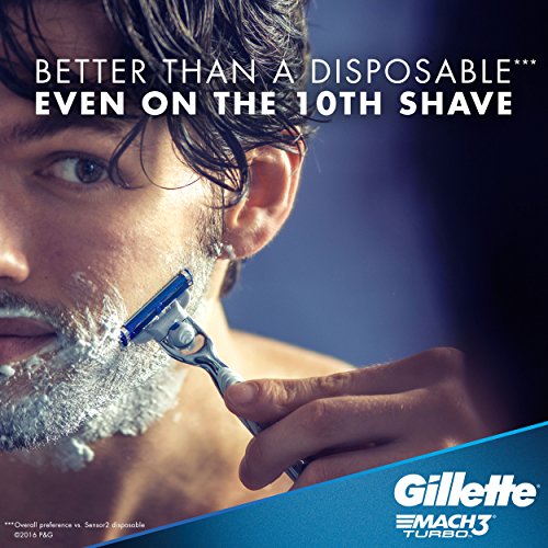 Gillette Mach3 Turbo Men's Razor Blade Refills, 4 Count