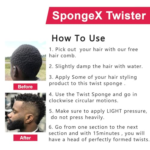 BE BIGEDDIE 1 Pack Big Holes Twist Sponge for Afro Curls - Magic Hair Styling Brush, Travel Ready
