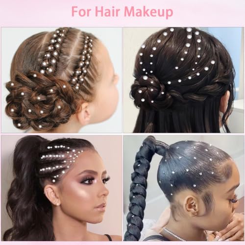 LOIKMIUP Silver Clear Rhinestones Face Gems with Makeup Glue - for Face & Hair Art, Festival & Party Looks, 2000pcs, Multiple Sizes
