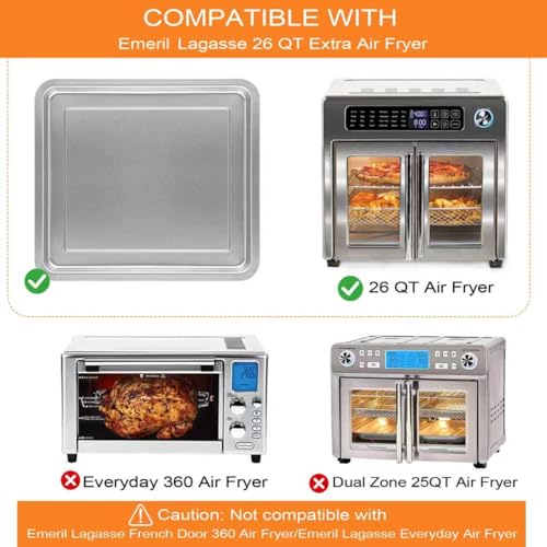 GCQ Air Fryer Tray for Emeril Lagasse 26 QT - Steel Grill Pan 12.5"x11.3"
