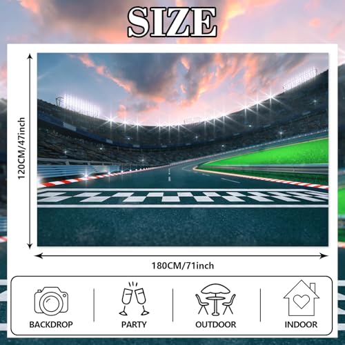 Racing Car F1 Banner Backdrop - Sports Theme Party Decor 71x47"