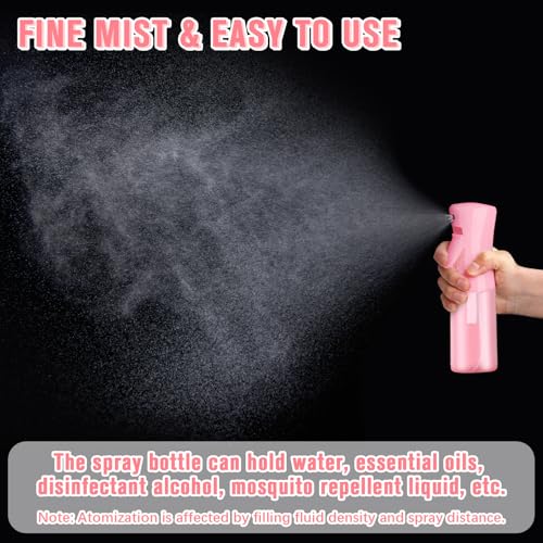 Continuous Fine Mist Spray Bottle - 200ml Pink Refillable for Hair, Skin, Plants & Pets