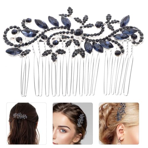 Elegant Blue Rhinestone Wedding Hair Comb for Brides & Bridesmaids