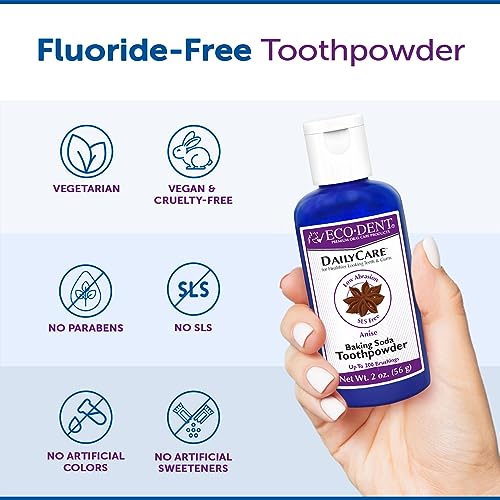 Eco-Dent Baking Soda Toothpowder – Fluoride-Free, Anise Flavor, 2 Oz