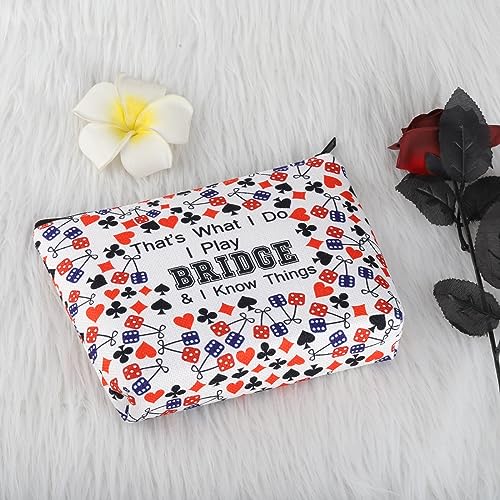 Bridge Player Cosmetic Bag, Waterproof Travel Makeup Pouch for Cards
