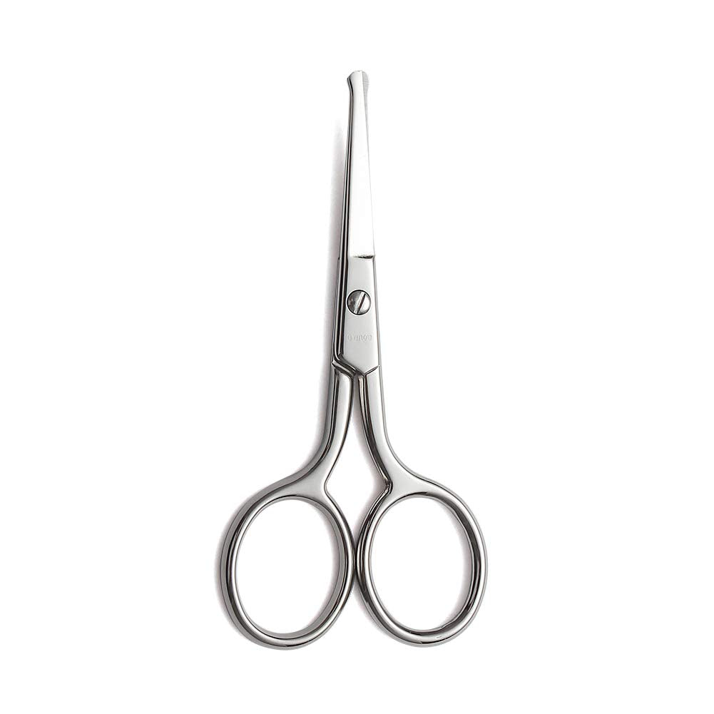 Professional Nose Hair Scissors - Stainless Steel Rounded Tip Trimming Tool | 3.5” Gold for Men & Women