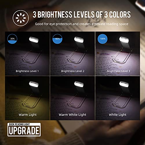 EGWASER USB Rechargeable Book Light - 3 Brightness Levels, 2-Pack