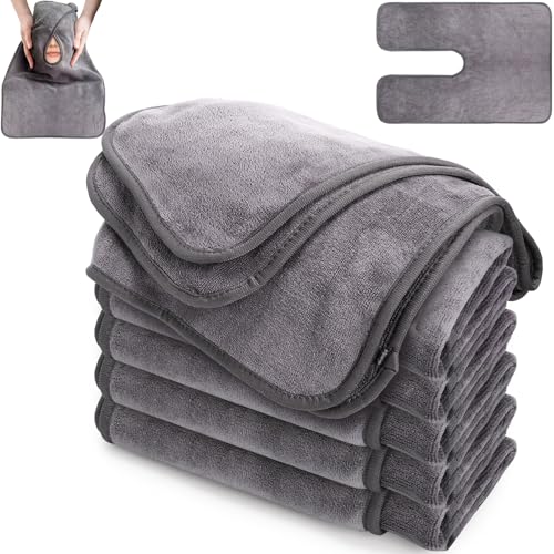 DEAYOU 6 Pack Microfiber Face Towels for Spa & Esthetician Use, U-Shaped Facial Towels