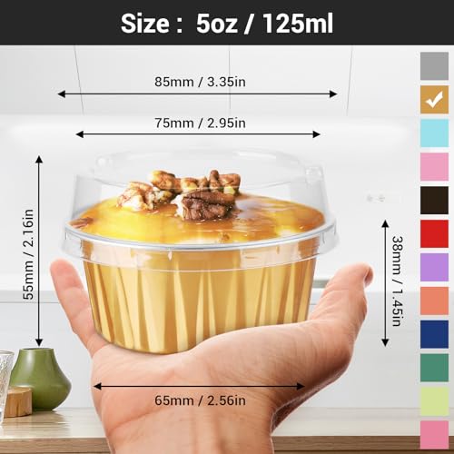 EUSOAR Mini Cheesecake Containers - 30pcs Disposable Foil Cups