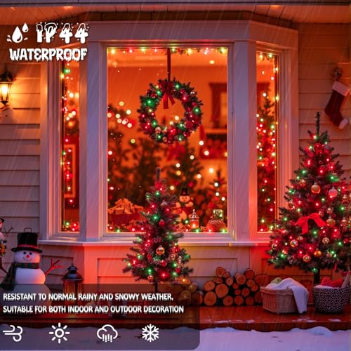 ooLALoo 50 Count Red and Green Mini Christmas Lights, 13FT