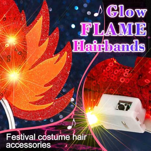 Unicra Red Bow Light Up Christmas Headband for Women