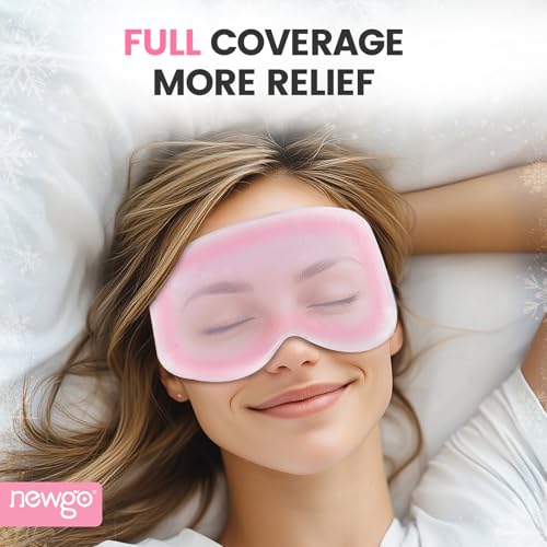 NEWGO 3D Cooling Eye Mask - Weighted Sleep Mask for Puffiness Relief