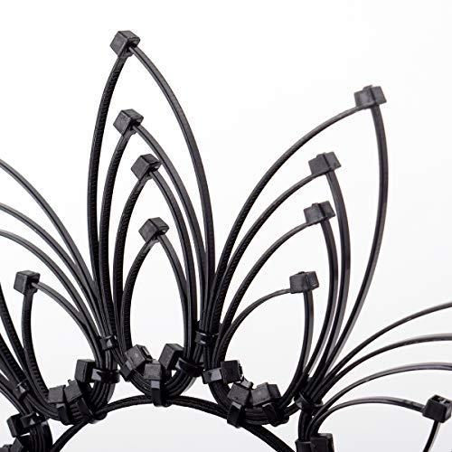 BPURB Gothic Halo Sunburst Zip Tie Feather Crown Headband (Black Variation)