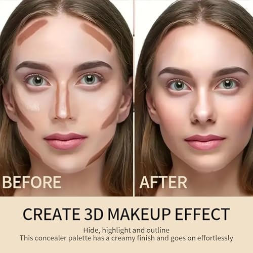 BrilliantDay Makeup Cream Contour Palette 12 Colors with Brush Set – Concealer & Highlighter