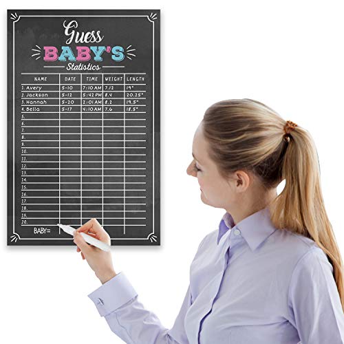 Gender Reveal Game Poster - 11x17 Black & Pink/Blue Decoration