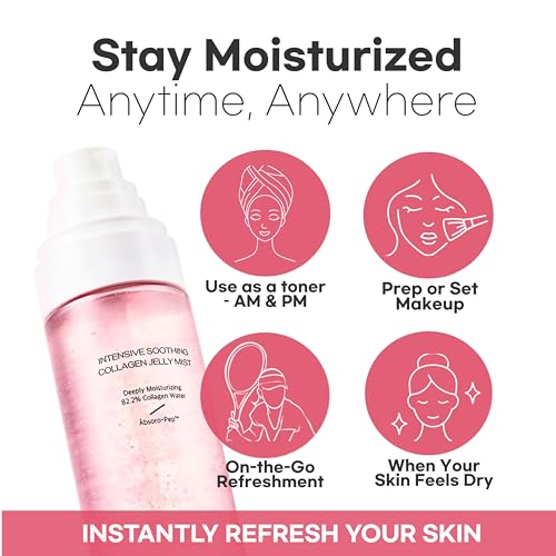 Aurtier Intensive Soothing Collagen Jelly Mist 3.38 Fl Oz - Deep Hydration & Glow