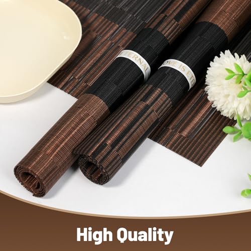Set of 6 Non-Slip PVC Placemats - Heat Resistant Table Mats for Dining