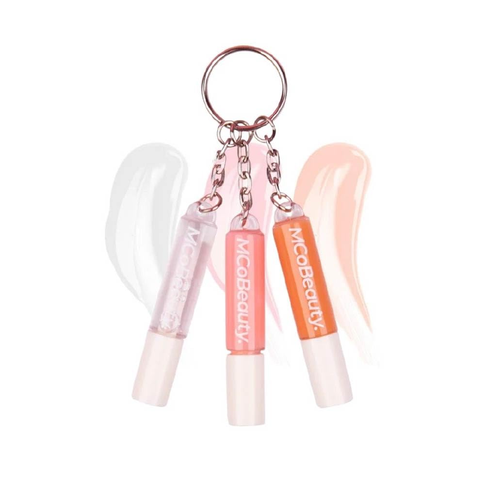 MCoBeauty Lip Gloss Trio - Keychain Lip Gloss Set of 3 Mini Glosses