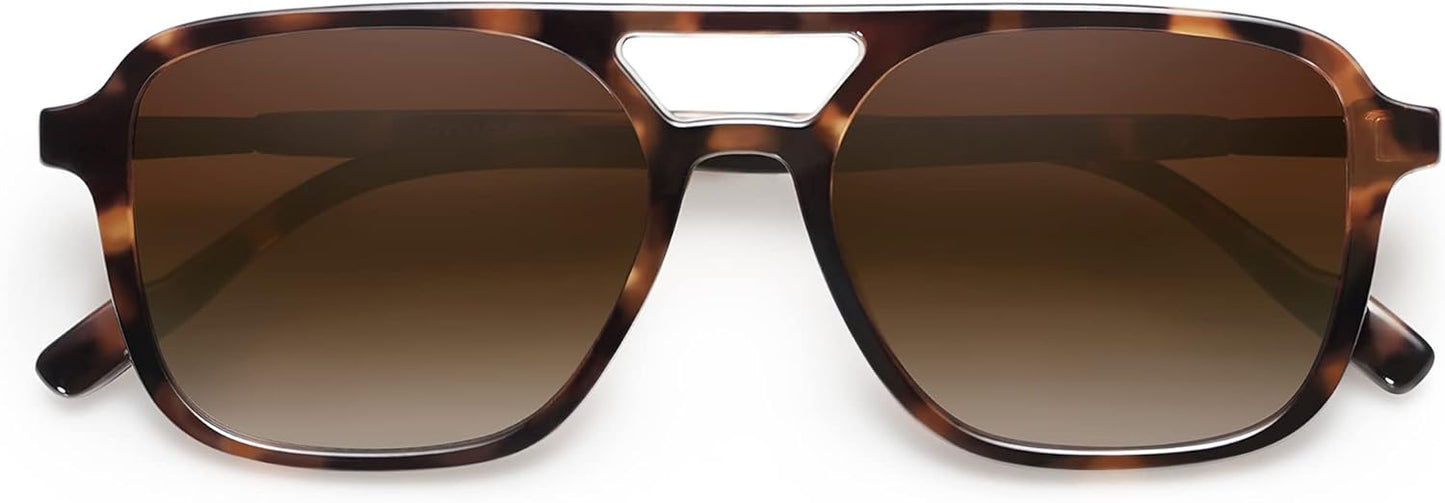 Retro Aviator Sunglasses - Trendy Rectangle Shades for Men & Women | SJ2202