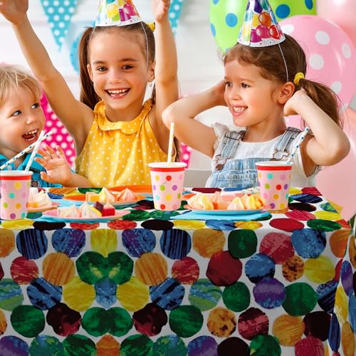 Colorful Candy Style Tablecloth - 53x108 Inch for Birthday Parties
