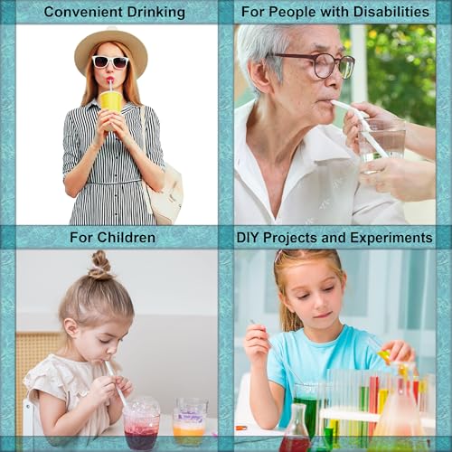 Reusable 11-Inch Bendable Straws - Flexible Drinking Straws, 5 Pack