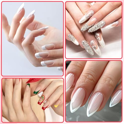 64 Sheets Self-Adhesive French Tip Nail Stickers - 8 Shapes