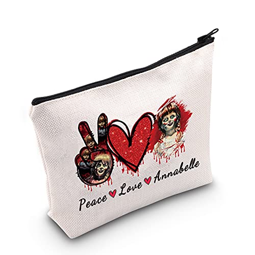 Peace Love Annabelle Makeup Bag - LEVLO Cosmetic Pouch for Fans