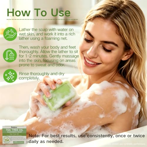 Retphar Antifungal Tea Tree Oil Soap Bar - 4.2 Oz (2 Pack)