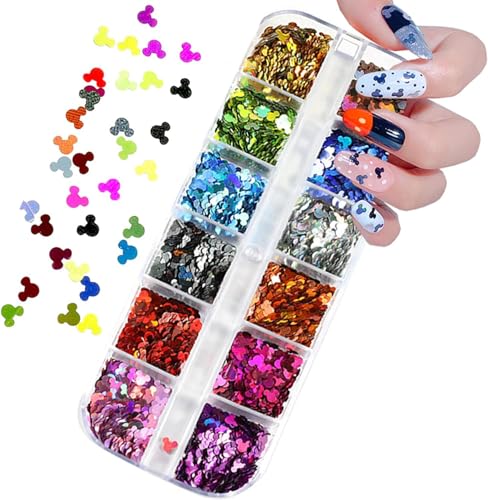 12-Color Holographic Nail Glitter Sequins Set for DIY Nail Art