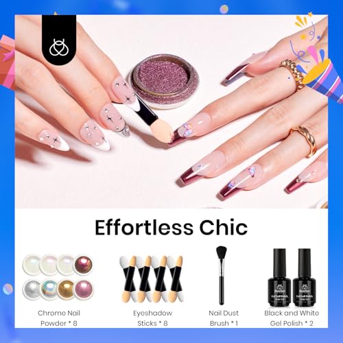 Beetles Multicolor Nail Powder Kit - Black & White Gel Polish