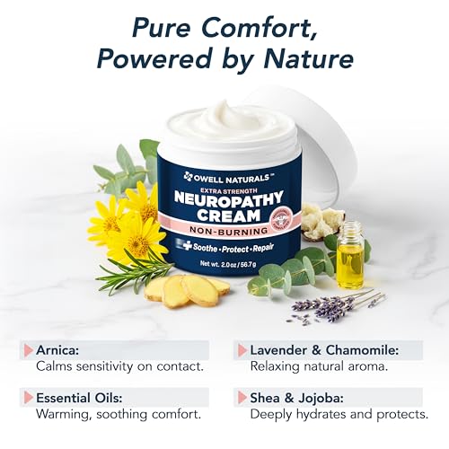 Owell Naturals Neuropathy Cream - Fast-Acting Cooling Relief for Feet & Hands