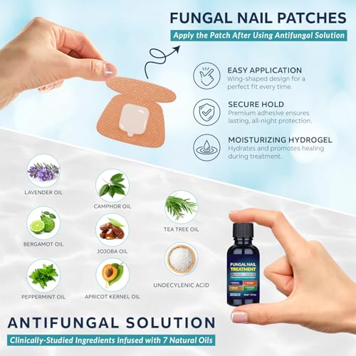 OSIMOON Toenail Fungus Treatment Kit: Nail Repair Solution & Night Patches