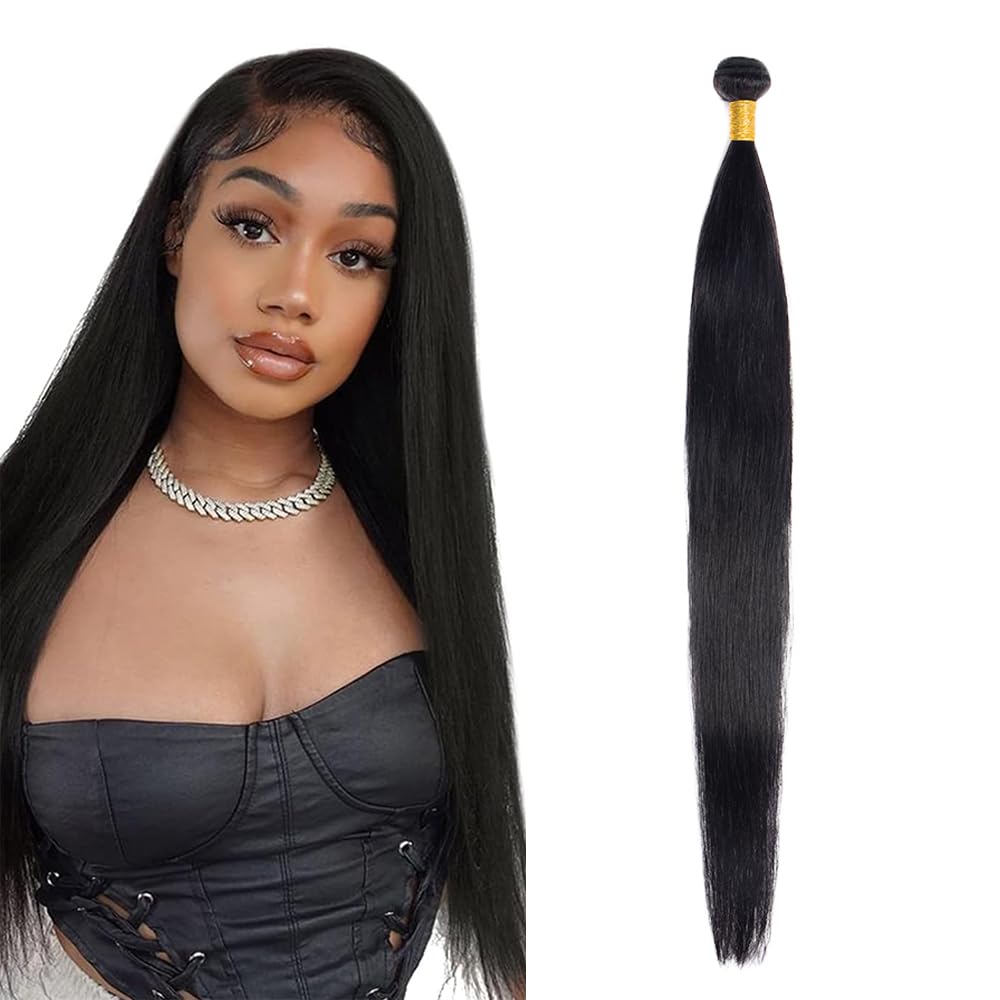 Straight Bundles Human Hair Black Human Hair Bundles Straight Color 1B Bundle Unprocessed Natural Black Bundle 50g 18 Inch