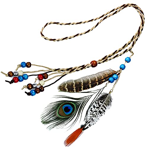 Boho Peacock Feather Headband for Festivals and Costumes