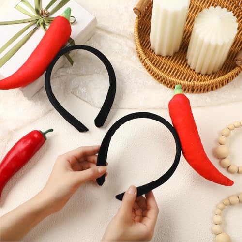 Knitgrip 2-Pack Chili Pepper Food Headbands Funny Costume Accessories