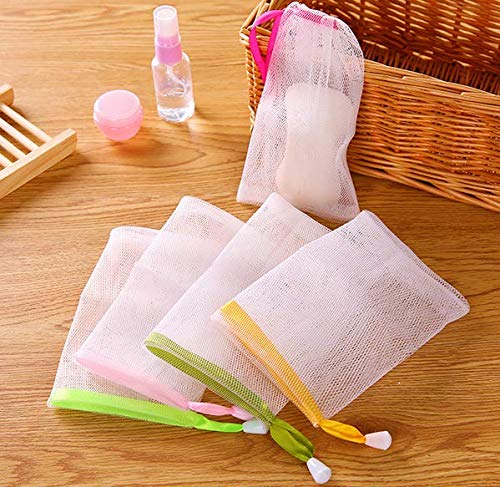 10 Pack Exfoliating Mesh Soap Pouches for Bubble Foam & Shower Lather