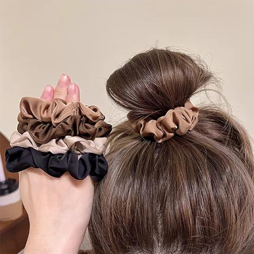 24 Pcs Satin Silk Scrunchies - Soft Hair Ties for Women